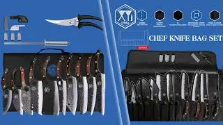 XYJ Professional Kitchen Knife Set with High-Carbon Steel Forg