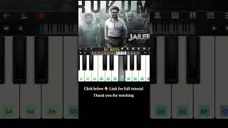 Hukum  Piano Tutorial For Bigginers | Jailor | Super star | Anirudh  | #shortsfeed #shorts #short