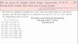 Challenging But Accessible Math Problems: Grouping Weights