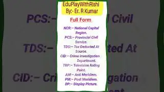 Full Form #fullform #ncr #cid #tds #trp #ytshorts #shorts #youtubeshorts #shortsvideo @EduPlay_
