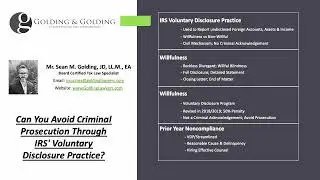 Is Criminal Prosecution Avoided by IRS Voluntary Disclosure Practice: New Program Update