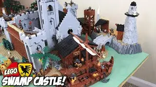 Самодельная модель замка в болоте из набора LEGO «Рыцарь-Ворон» — обновление сборки №2.