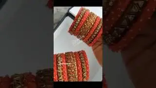 orange colour Silk thread bangle set, party wear bangles , new design.........