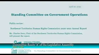 Public Review : NWT Human Rights Commission 2020-2021 Annual Report 26/04/2022