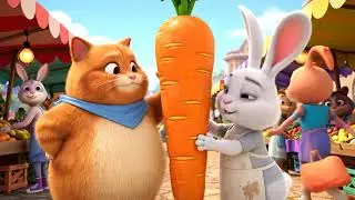 the epic race fat cat and rabbit chase giant carrot for ultimate snack domination!_Funny Fat Cat