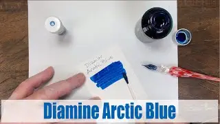 Diamine Shimmertastic Arctic Blue writing sample