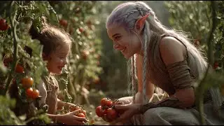 When Worlds Collide Alien Girl and Human Child&rsquo;s First Meeting Sci-Fi Farm Scene