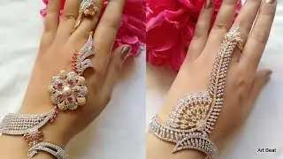 Beautiful Gold Bridal Jewellery - Stylish Ring Bracelet For Women | Everlasting Bridal Jewelry