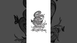 Wooden Snake process timelapse #arttimelapse #procreatetimelapse #tattootimelapse #timelapsedrawing