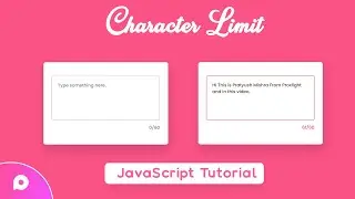 Limit Character In Input Field | Javascript Tutorial