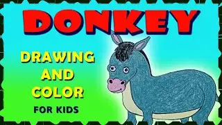 Donkey Drawing And Color || Donkey Drawing For Kids || Donkey Drawing Easy.