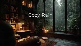 Rainy Jazz Library: Cozy Rain & Slow Piano Music 🌧️
