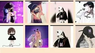 BTS ARMY cartoon girls dpz / bts army girl  cartoon pic army girl dpz bts cartoon BTS army girl ✨&hearts;️