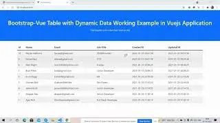 Bootstrap-Vue Table with Dynamic Data Working Example in Vuejs Application