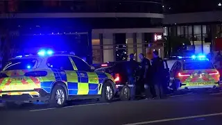 City Police stop a car near Westminster Bridge in London