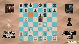 Bobby Fischer vs Mikhail Tal (1961) | Legendary Chess Game | Brilliant Queen Sacrifice ♟️🔥