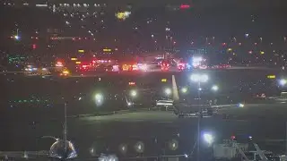 Plane's tires blow on impact during landing at Atlanta airport, causing massive response