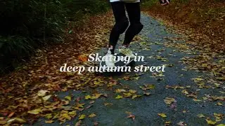 Silky Skating on Deep Autumn Golden Road