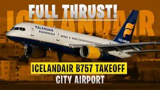 B757 Full Thrust Takeoff SOUND || Extreme Aviation Iceland