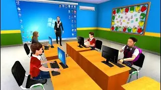 Virtual High School Simulator - School Bus Driving in classroom - Android Gameplay
