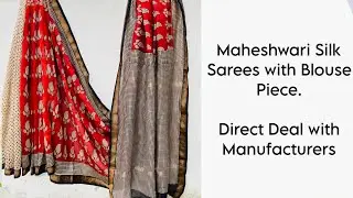 Maheshwari Silk Sarees | Free Shipping | Bagru Print Maheshwari Silk Sarees #shopnow 