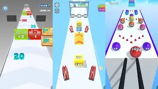 Number Dash vs Jelly Run 2048 vs Ball Merge 2048 3 in one Gameplay Run & Merge
