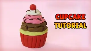 🔴DIY how to make CUPCAKE - Easy Polymer Clay Food, Fondant for cakes, plastilina tutorial DIY