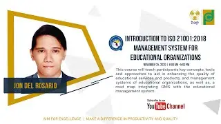 Introduction to ISO 21001:2018 Management System for  Educational Organizations
