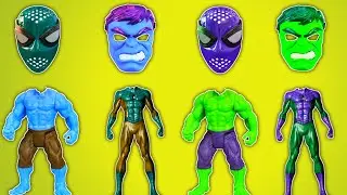 TEAM SPIDER-MAN In Real Life || Green PEARL Battle | Wrong Head | Learn Colours Superheroes