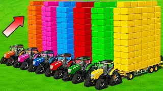 KING OF COLORS! McCORMICK CRAWLER TRACTORS TRANSPORT & OVERLOADED TRAILERS & COLORED HAY BALES- FS22
