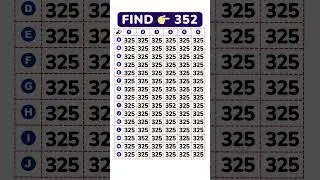 Find the ODD Number - 352 | Numbers and Letters Edition | Fun Quiz #quiz #shorts