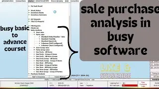 how Party wise sale analysis report in busy software!!select item party wise report in busysoftware