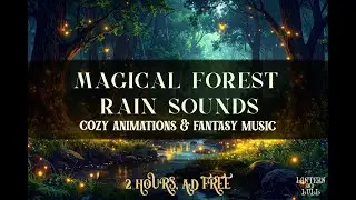 Rainy Magical Forest ASMR | Heavy Rain Sounds, Frogs, Crickets & Owls | 2 Hours | Lantern & Lull