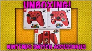 UNBOXING! Nintendo Super Mario Odyssey Switch Accessories  - PowerA Controllers and Grip
