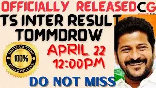 TS Inter Results 2025 Releasing Tomorrow! (22nd April) Marksheet download #result#revanthreddy