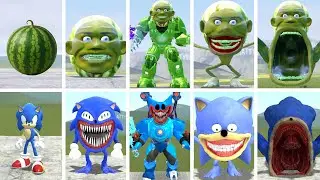 ALL LINGANG MELON VS SONIC.EXE GIANT TRANSFORMATION BATTLE IN GARRY'S MOD