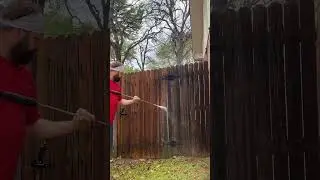 Dirty fence power washed #satisfying #outdoorcleaning #powerwashing #pressureclean
