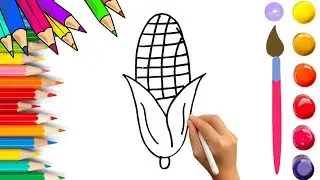 How To Draw cute Popcorn Drawing, Painting & Coloring For Kids and Toddlers_ Child Art🐋🌈🎨