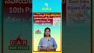 Government School Assistant Jobs Notification Released | Latest updates | DAR FOCUS #darfocus
