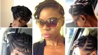 Natural Hair|Flat Twist Updo|Marley Hair|Invisible method