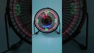 USB LED Clock Mini Fan With Real Time Temperature Display Desktop 360 For Home Office Summer