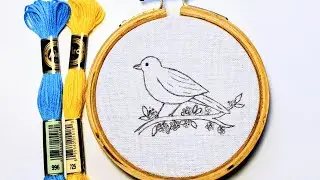 VERY EASY LITTLE BIRD HAND EMBROIDERY DESIGN FOR BEGINNERS 