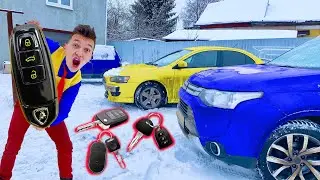 Mr. Joe found Car Keys to Super Cool Cars Mitsubishi Outlender, Russian Mini Cooper,  Lancer X 13+
