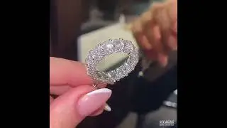6mm Width Round Cut White Sapphire Eternity Band