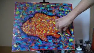 I'm drawing a fish / Easy Technique / Palette Knife / Acrylics Colors