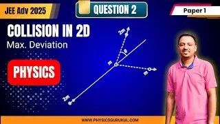 JEE Advanced 2025 Physics Q2 Solution | Center of Mass | Elastic Collision in 2D Maximum Deviation