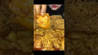 ASMR: Eating Mutton Fatt Curry Eating Challenge 😍😋 Biryani Rice Maggie chicken curry Mukbang🤤