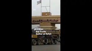 Aid Trucks Gather At Rafah