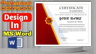 Certificate of Achievement Design in MS Word | Award Certificate design in MS word 