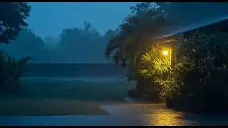 Gentle Rain Near Old Homes | Peaceful Night Sleep